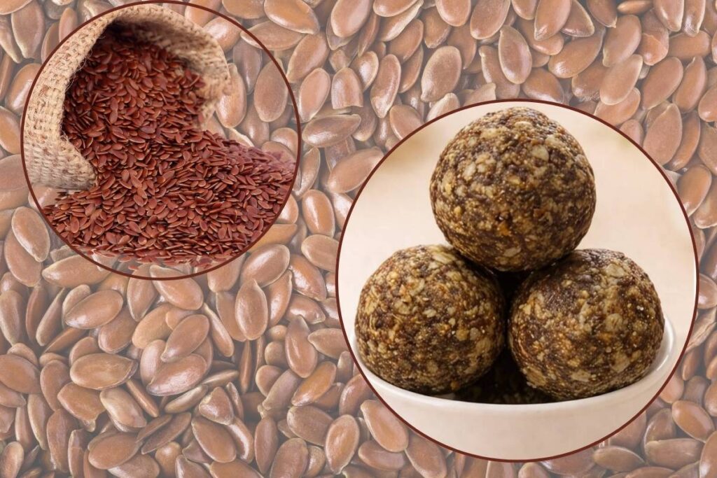 Healthy flax seed ladoos rich in omega-3 made with natural ingredients and nutritious flax seeds