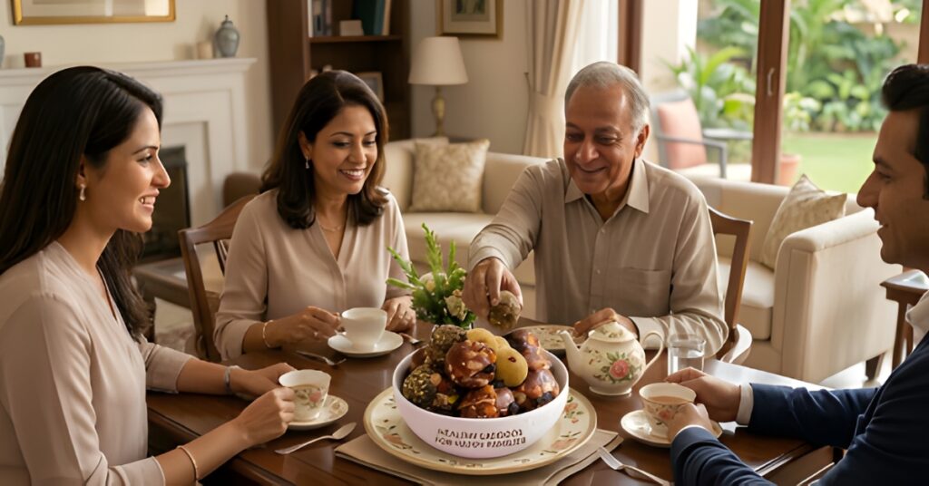 Healthy millet and dry fruit ladoos served on a plate with nuts and seeds for family snacking