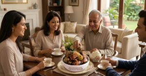 Healthy millet and dry fruit ladoos served on a plate with nuts and seeds for family snacking