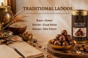 Traditional ladoos ingredients for homemade ladoos and dry fruit ladoos