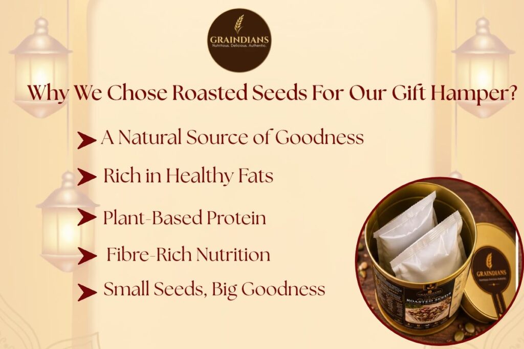 Roasted Seeds Mix by Graindians for thoughtful healthy Diwali gifting
